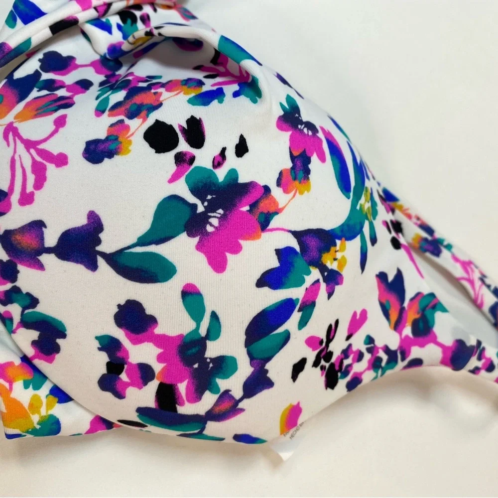 Island Escape Women's Gemini Floral-Print‎ Push-Up Bikini Top